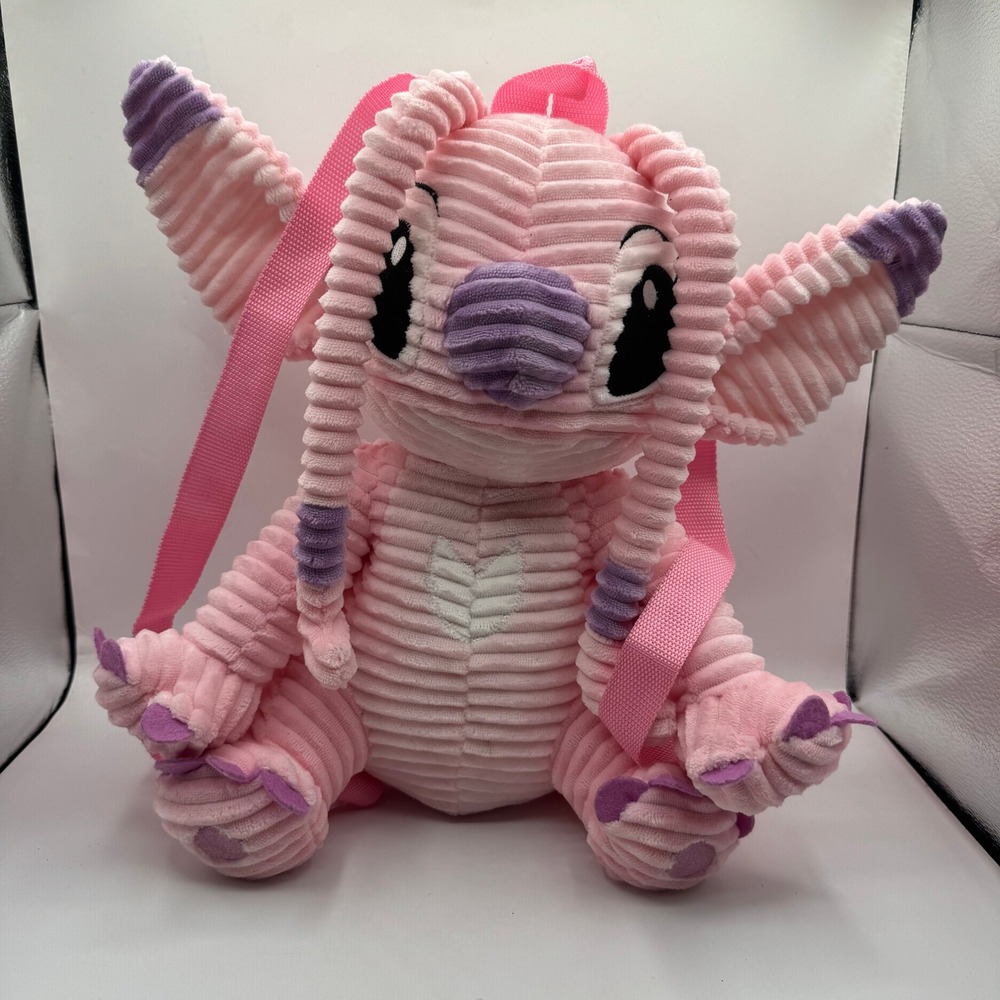 Disney Angel Plush Backpack Kids Pink Corduroy Lilo & Stitch Experiment 624